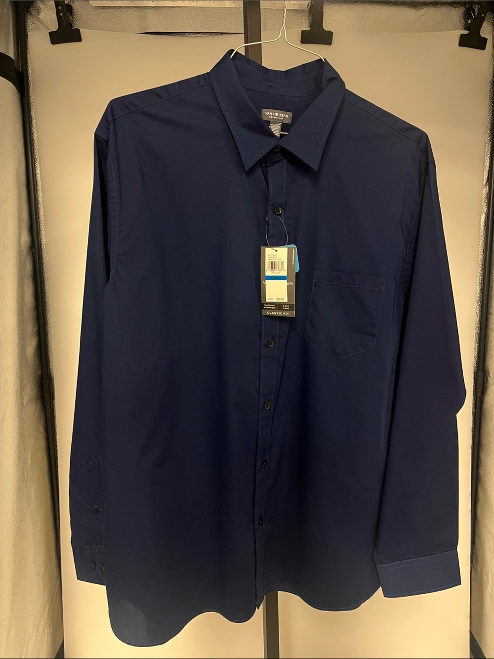 Van Heusen Men's Long-Sleeve Dress Shirt - Dark Blue